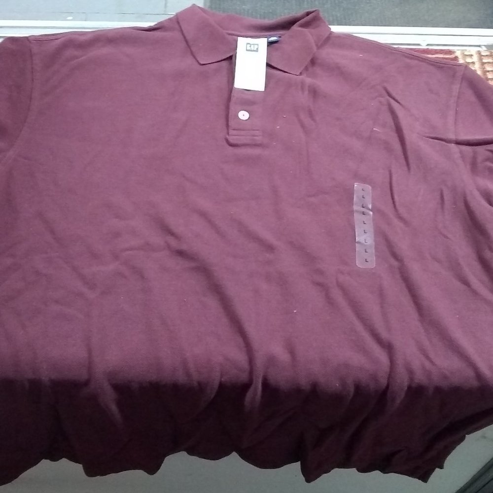 Gap Burgundy Large 100% Cotton Polo Shirt (Fc103-1